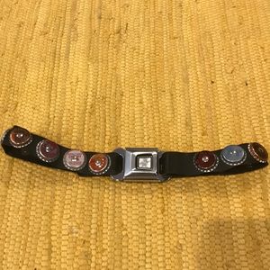 Seatbelt belt. Made from an old tire.